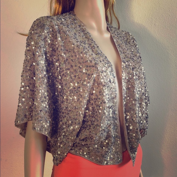 Halogen Rose Gold Silver Shrug Jacket 